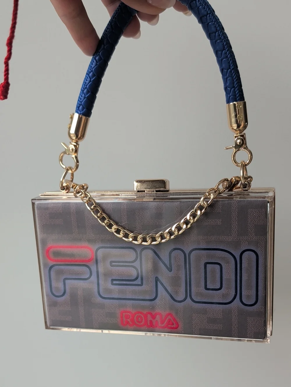 Upcycled Fendi X FILA 🤎 ♥️ 💙 Rare Paper Shopping Bag Upcycled Box Bag